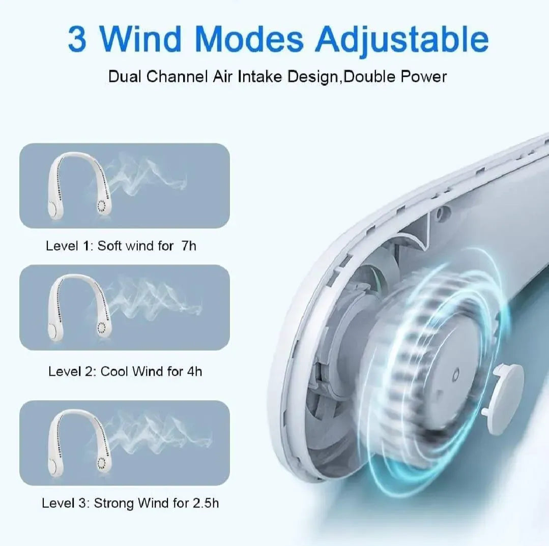 Bladeless Neck Fan – Hands-Free Portable Cooling